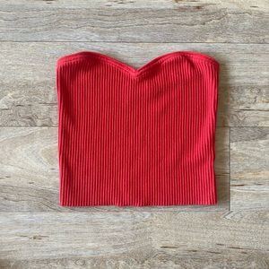 Red Urban Outfitters Sweetheart Neck Tube Top
